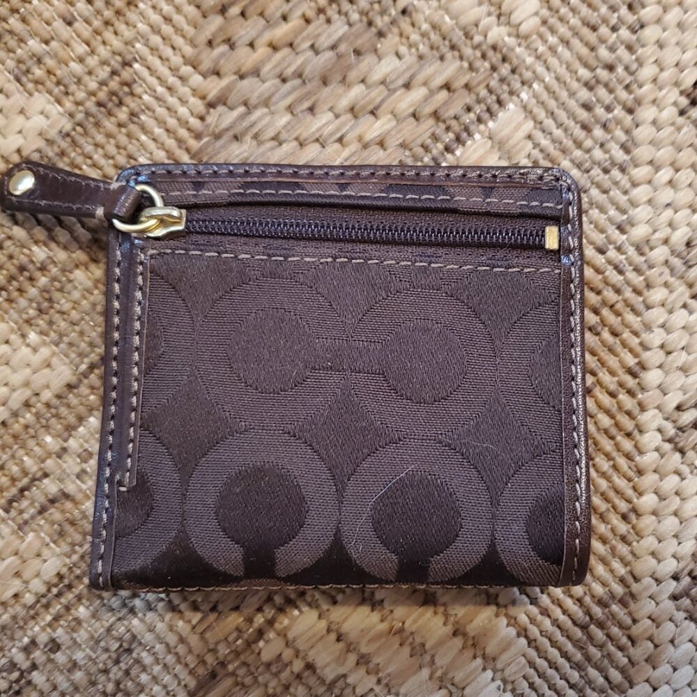 Vintage Coach wallet card holder new never used brown pink - Picture 2 of 3